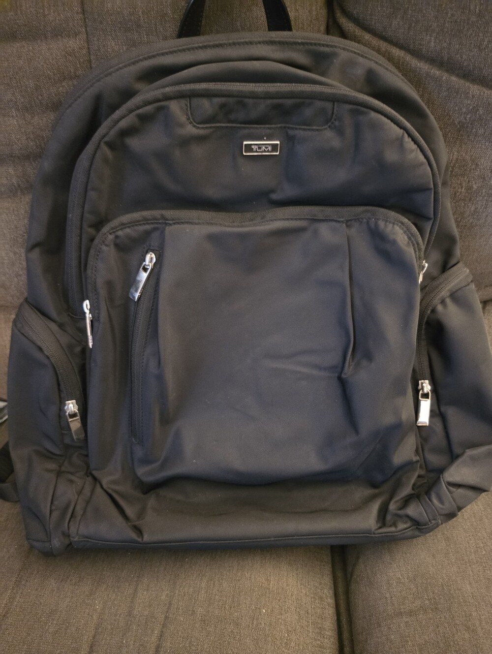TUMI Black Nylon Laptop Travel Backpack - Sleek Everyday Carry